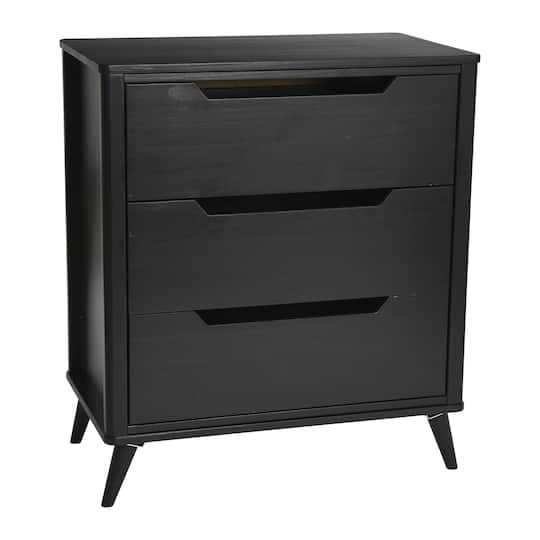 Hello Honey 37.5" Yume Mid Century Modern Solid Wood 3-Drawer Dresser Chest, Color: Black Stain Finish | Michaels Hello Honey 37.5" Yume Mid Century Modern Solid Wood 3-Drawer Dresser Chest, Color: Black Stain Finish | Michaels